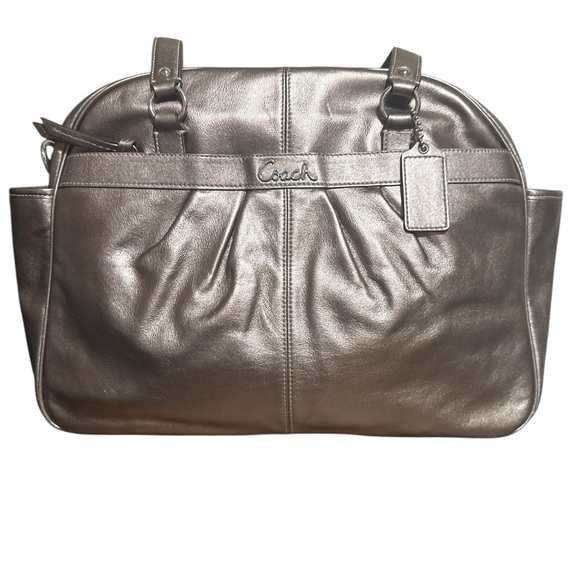 Coach Metallic Silver Shoulder Bag - Picture 1 of 8